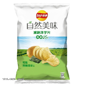 YOYO.casa 大柔屋 - Lays Naturally Delicious Low Sodium Potato Chips and Windy Thin Salt Seaweed Flavor,70g 